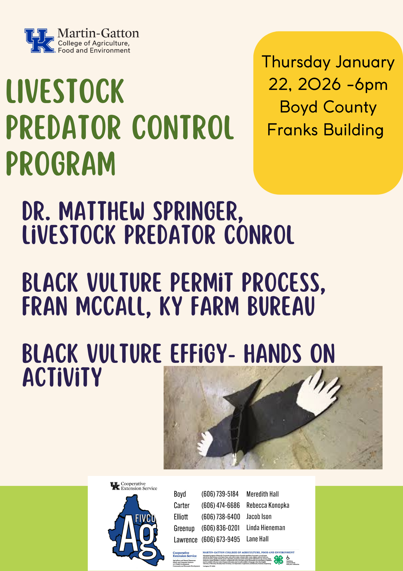 Livestock Predator Control Program Flyer